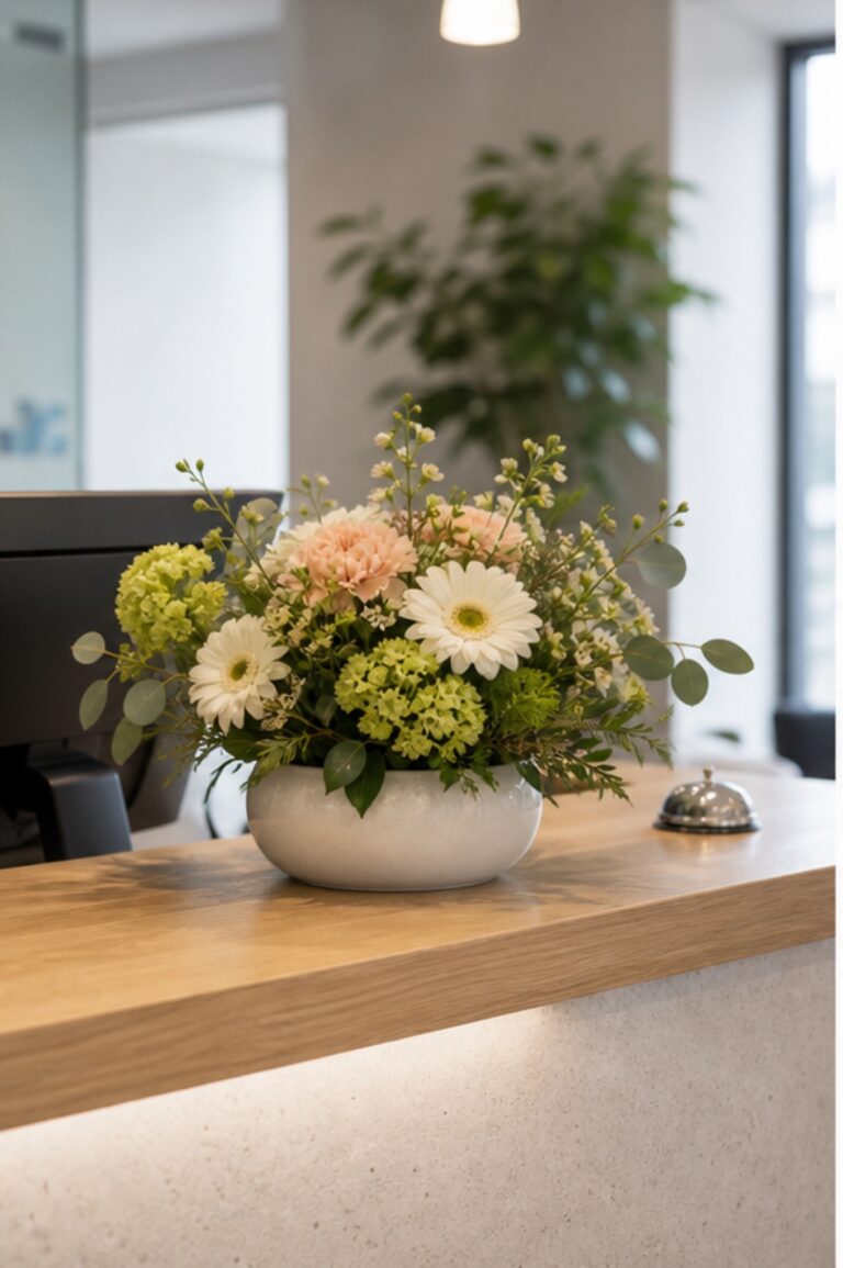 Frische Blumen für den Empfang: Kleine Gesten für Praxis, Büro und Geschäft