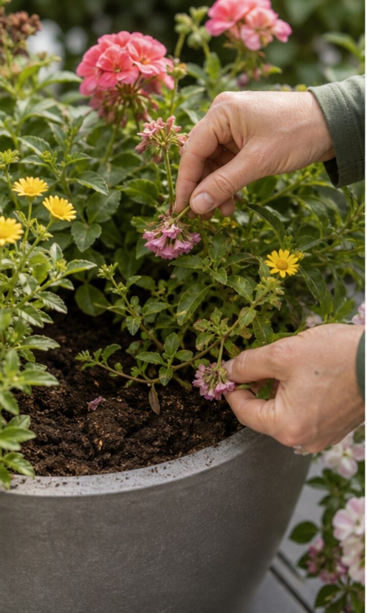 Sommerblumen im Kübel: Blüte kräftig halten bis in den Herbst 1 Verblühte Blüten werden an Kübelpflanzen entfernt