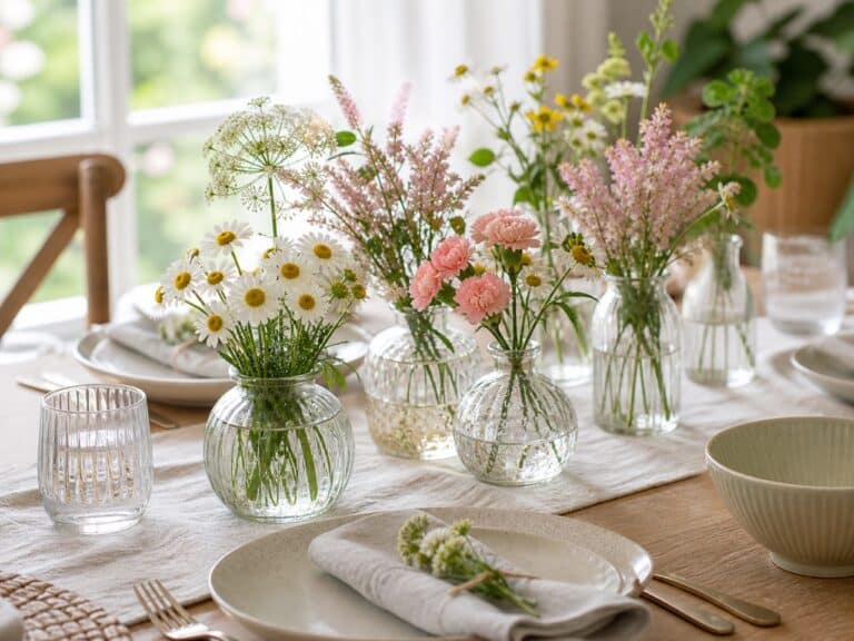 Sommerliche Tischdeko mit Blumen: einfach, frisch und alltagstauglich