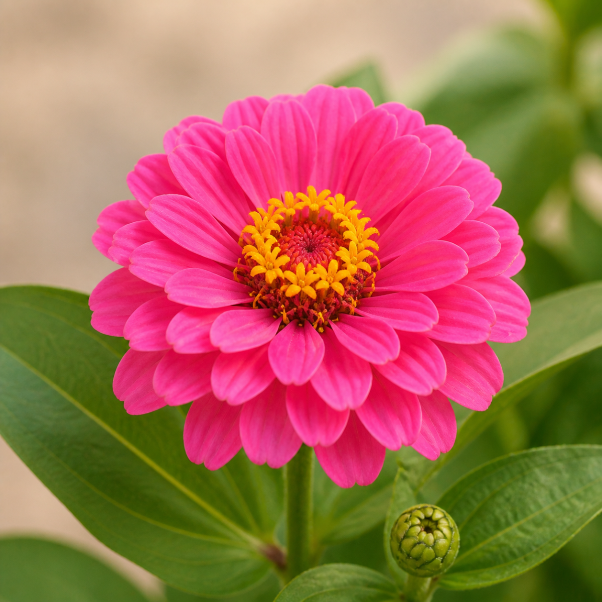 Detailaufnahme einer Zinnienblüte