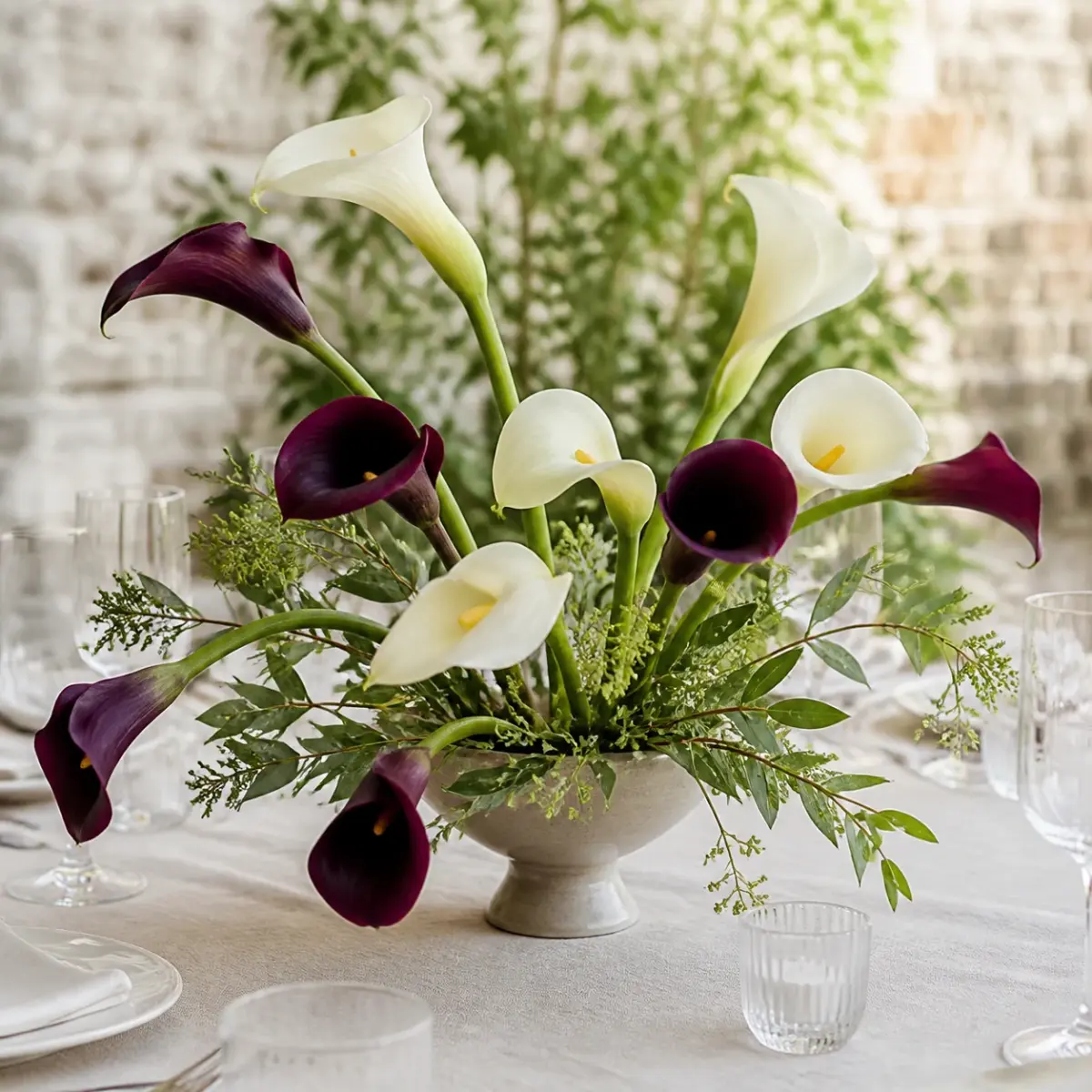 Calla als elegante floristische Tischdekoration